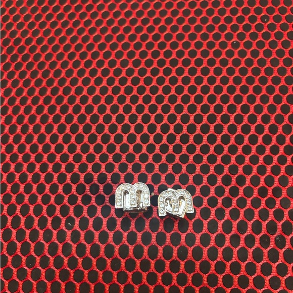 Silver and Gold Initial Earrings - Picture 1 of 5